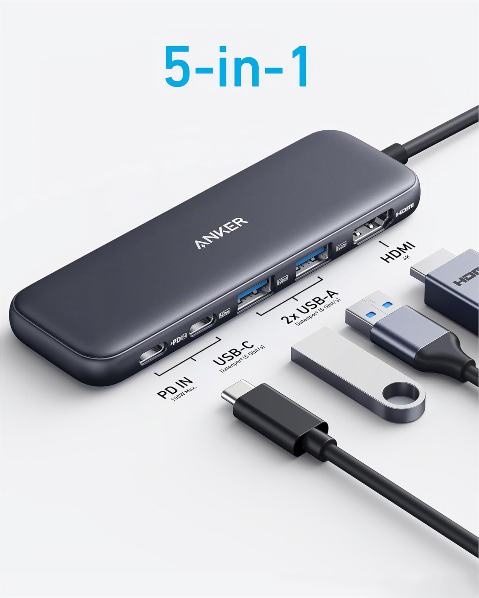 anker-332-usb-c-hub-5-in-1-4k-hdmi-100w-pd image 2