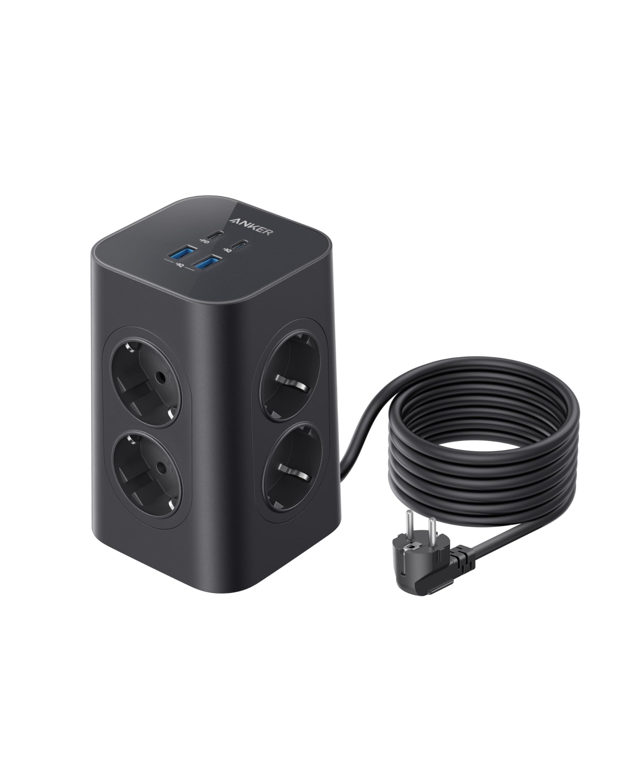 anker-8-fach-steckdosenleiste-steckdosenturm-mit-4-usb-anschl-ssen-20w-usb-c-und image 1
