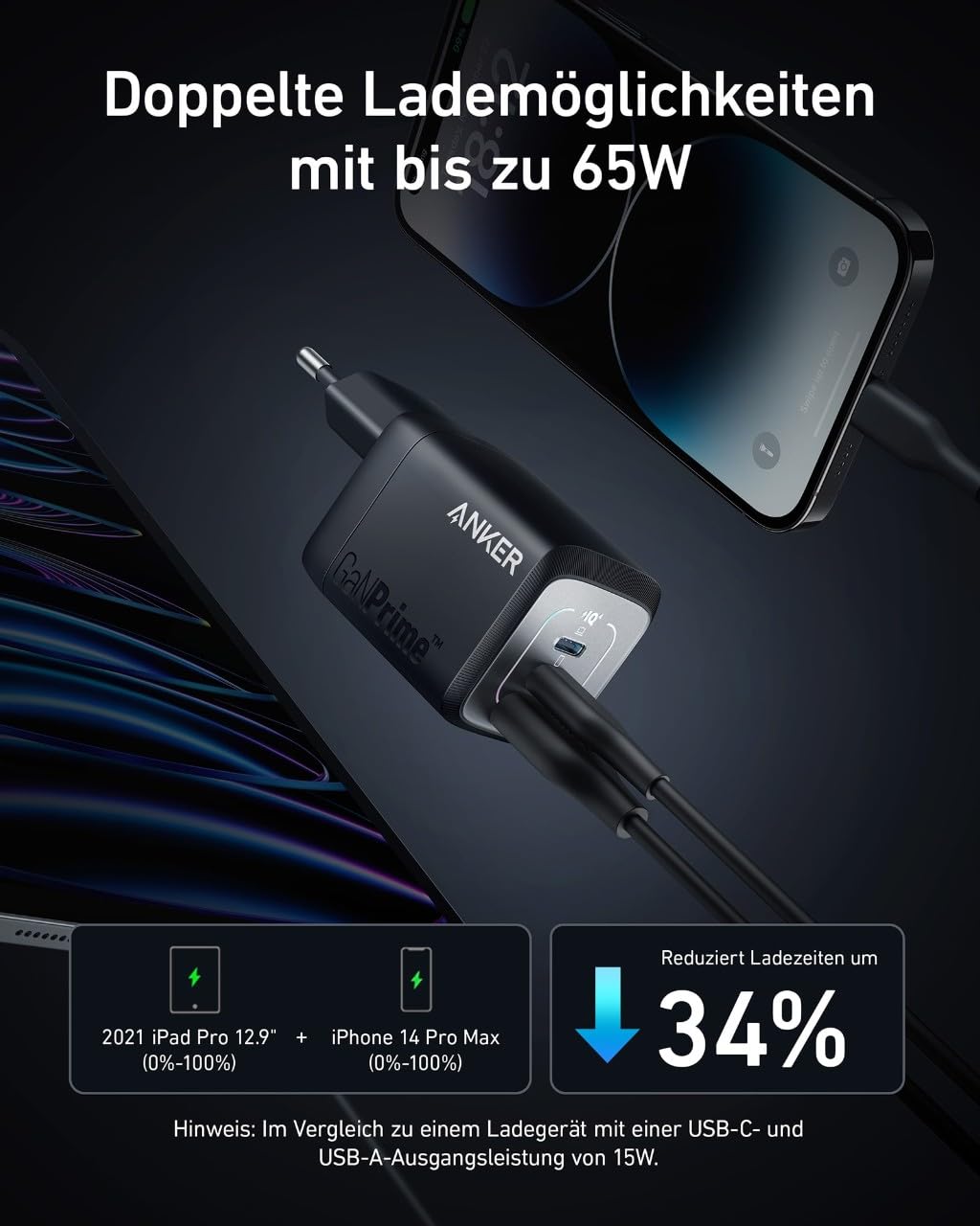 anker-prime-67w-gan-3-port-usb-c-ladeger-t image 2
