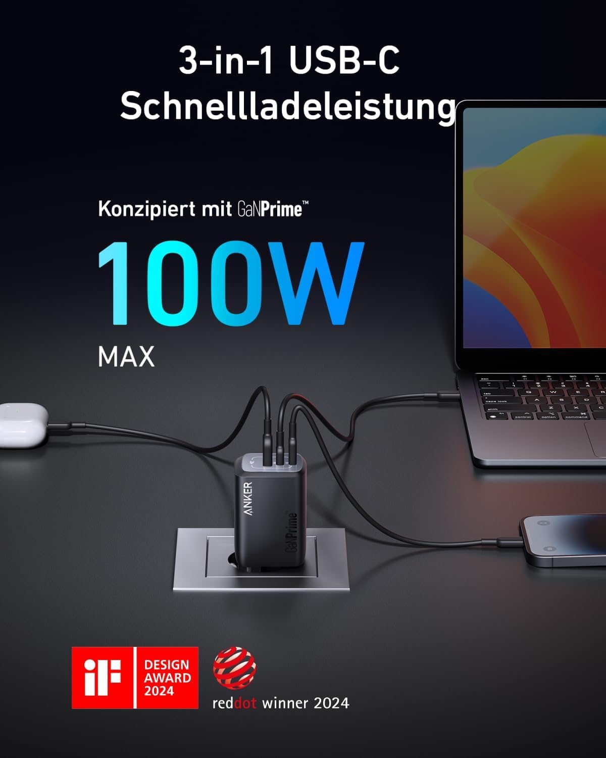 anker-prime-100w-usb-c-ladeger-t-gan-3-port-klappbar image 1