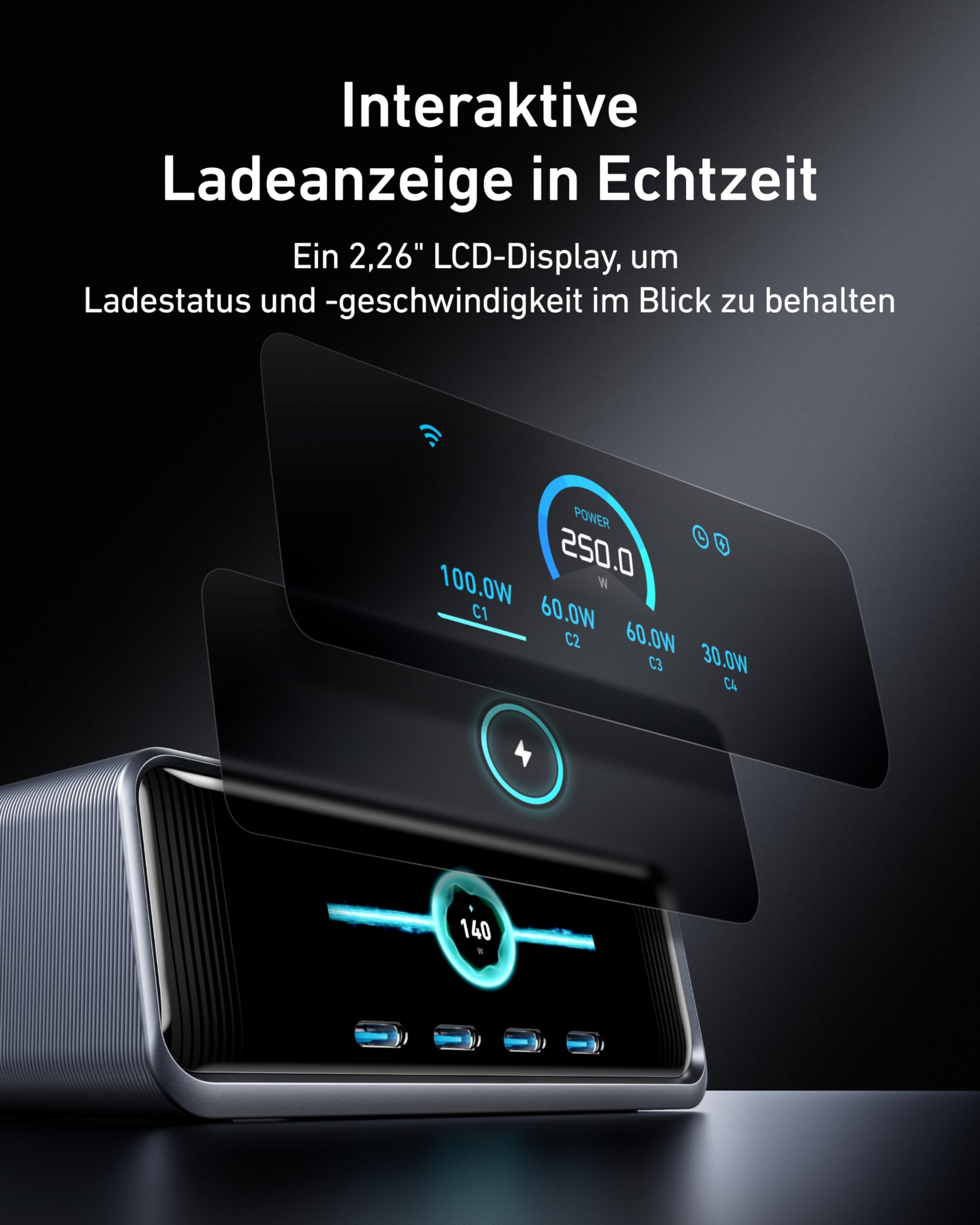 anker-prime-250w-ganprime-usb-c-ladeger-t-6-port-ladestation-mit-lcd-display-und image 4