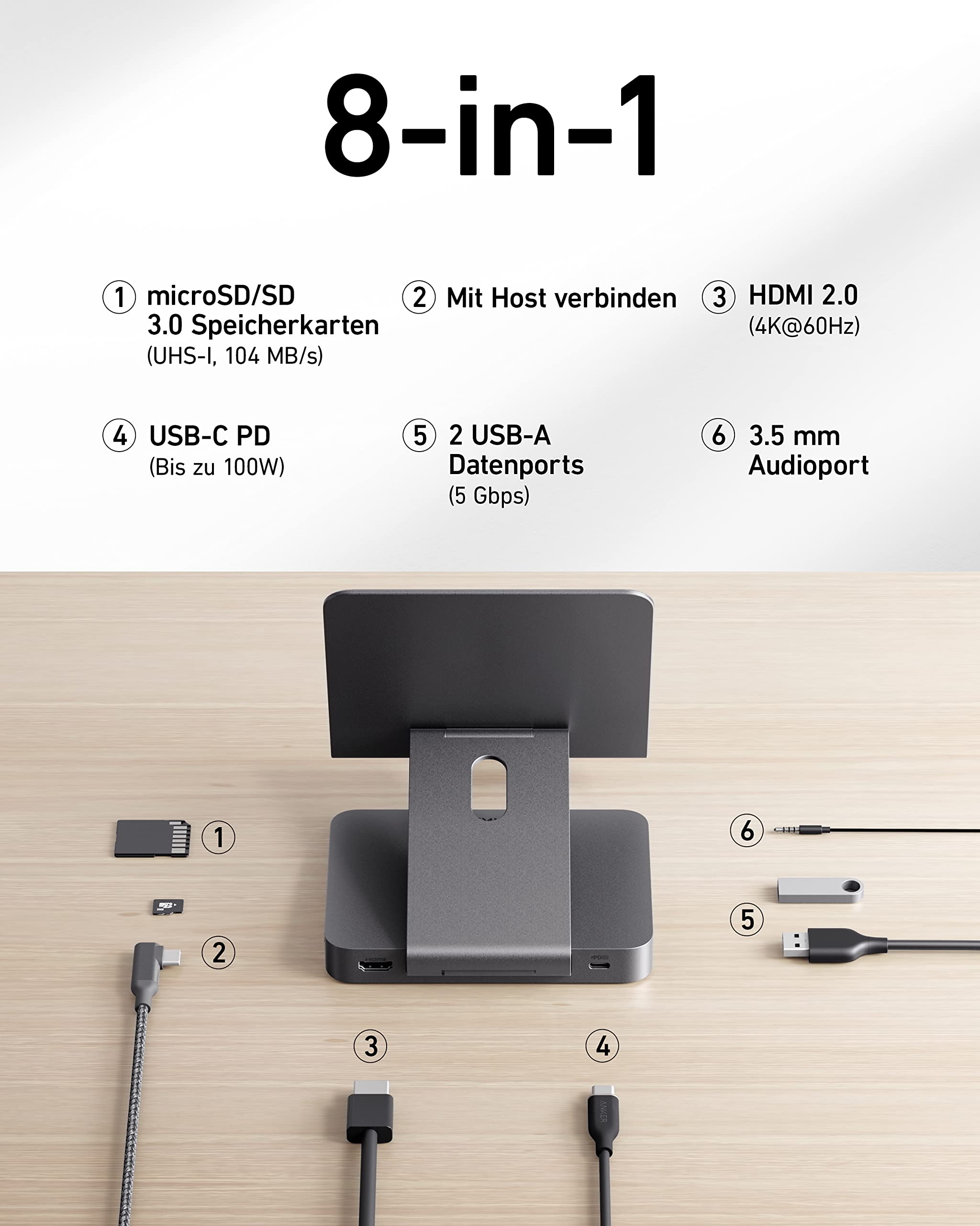 anker-551-usb-c-hub-8-in-1-mit-tablet-halterung-4k-hdmi-100w-power-delivery-f-r- image 3