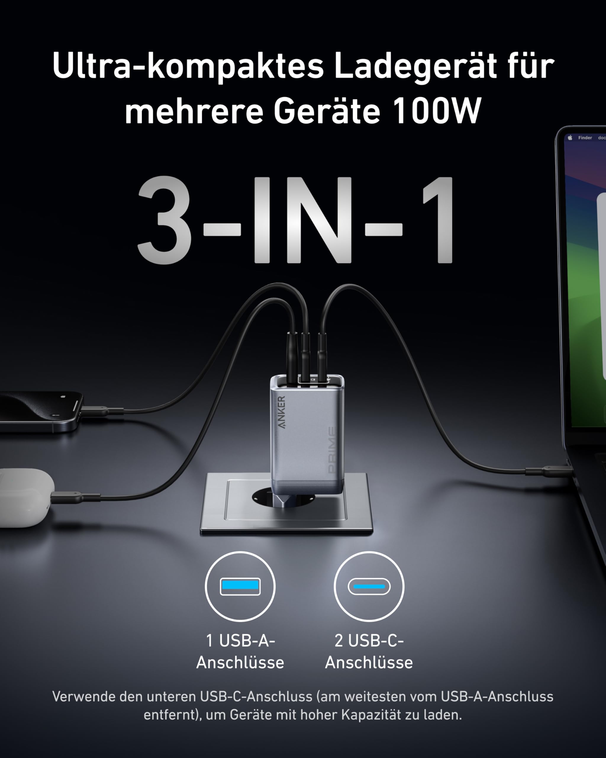 anker-prime-ladeger-t-100w-gan-mit-3-ports-2x-usb-c-1x-usb-a-faltbar image 2