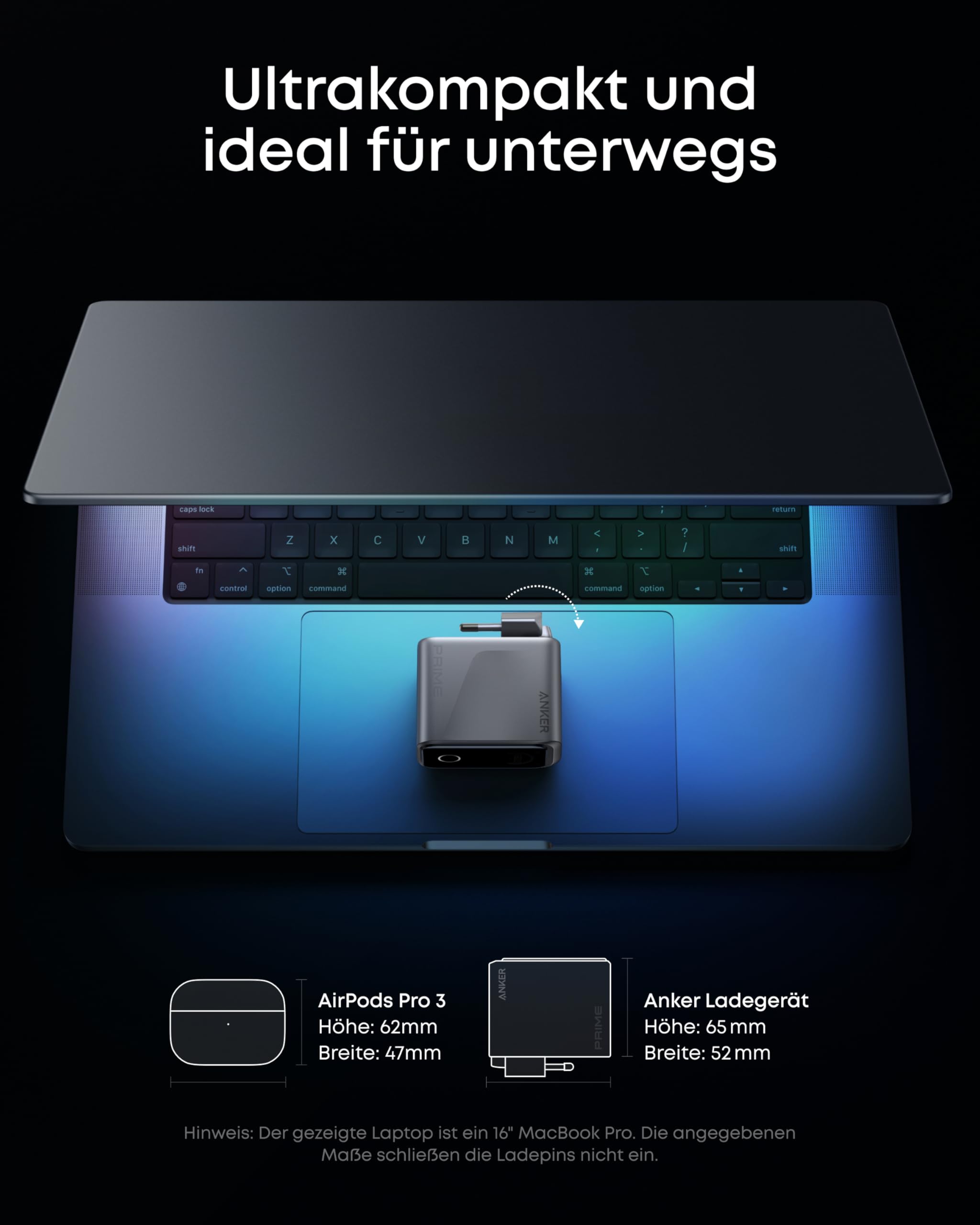 anker-prime-160w-usb-c-gan-ladeger-t-3-ports-smart-display-kompakter-3-fach-lade image 5