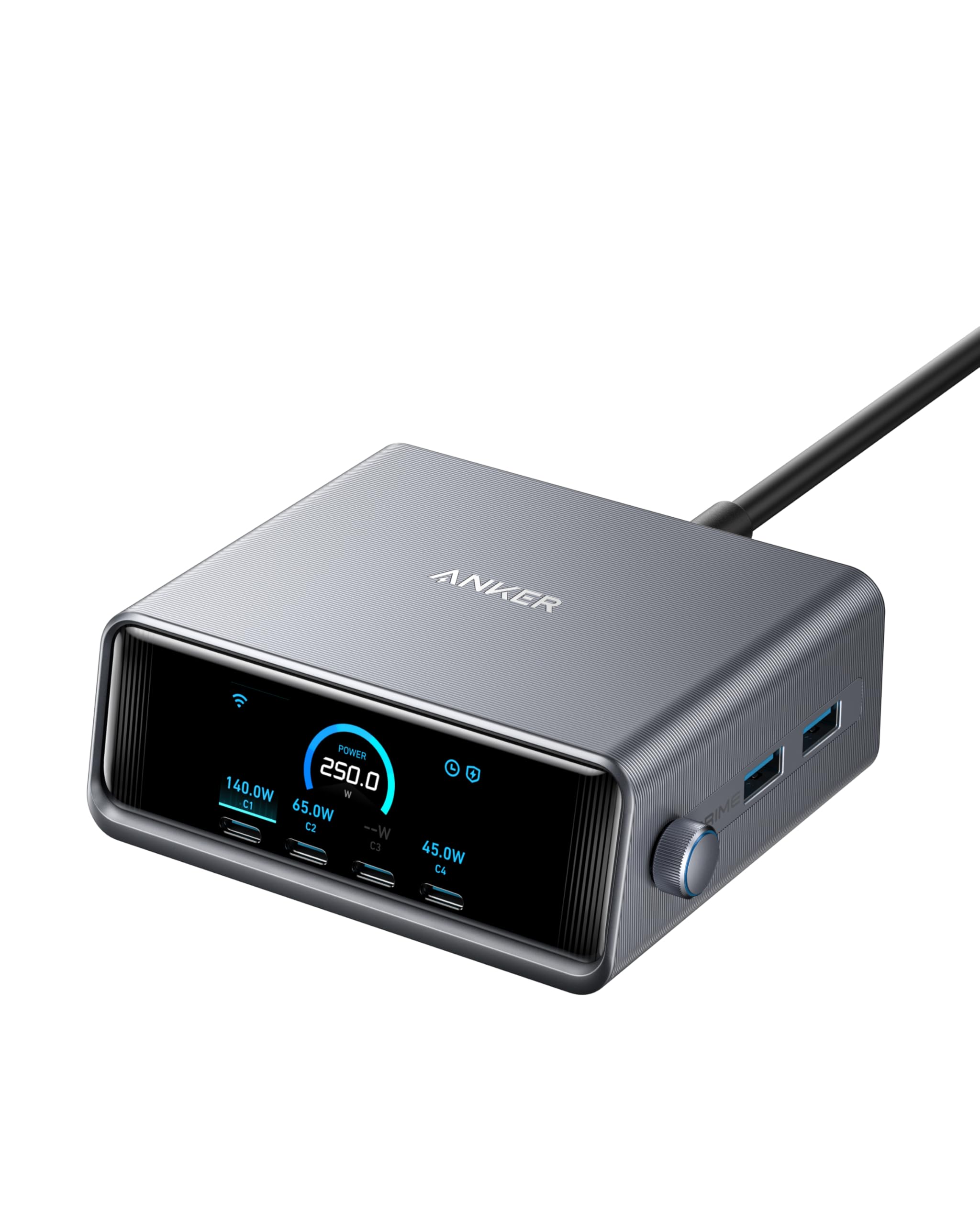 anker-prime-250w-ganprime-usb-c-ladeger-t-6-port-ladestation-mit-lcd-display-und image 1