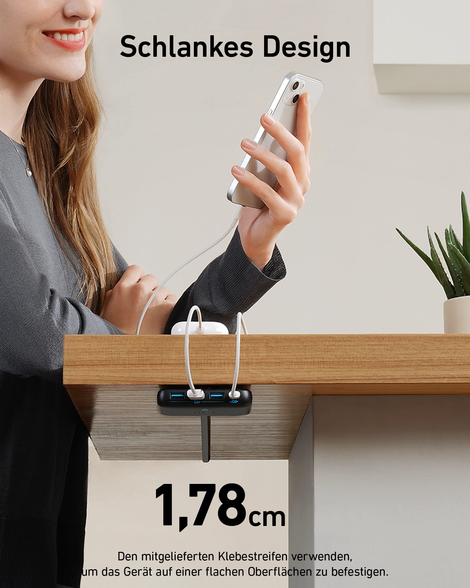 anker-powerport-atom-iii-slim-65w-gan-ladeger-t-4-ports-45w-usb-c-3x-usb-a-f-r-m image 3