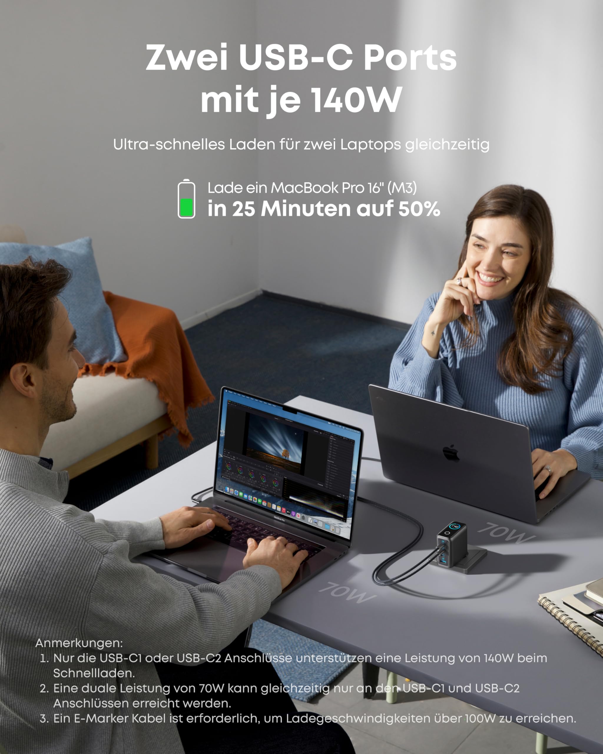 anker-140w-usb-c-ladeger-t-4-port-gan-netzteil-mit-touch-display-und-pd-3-1 image 3