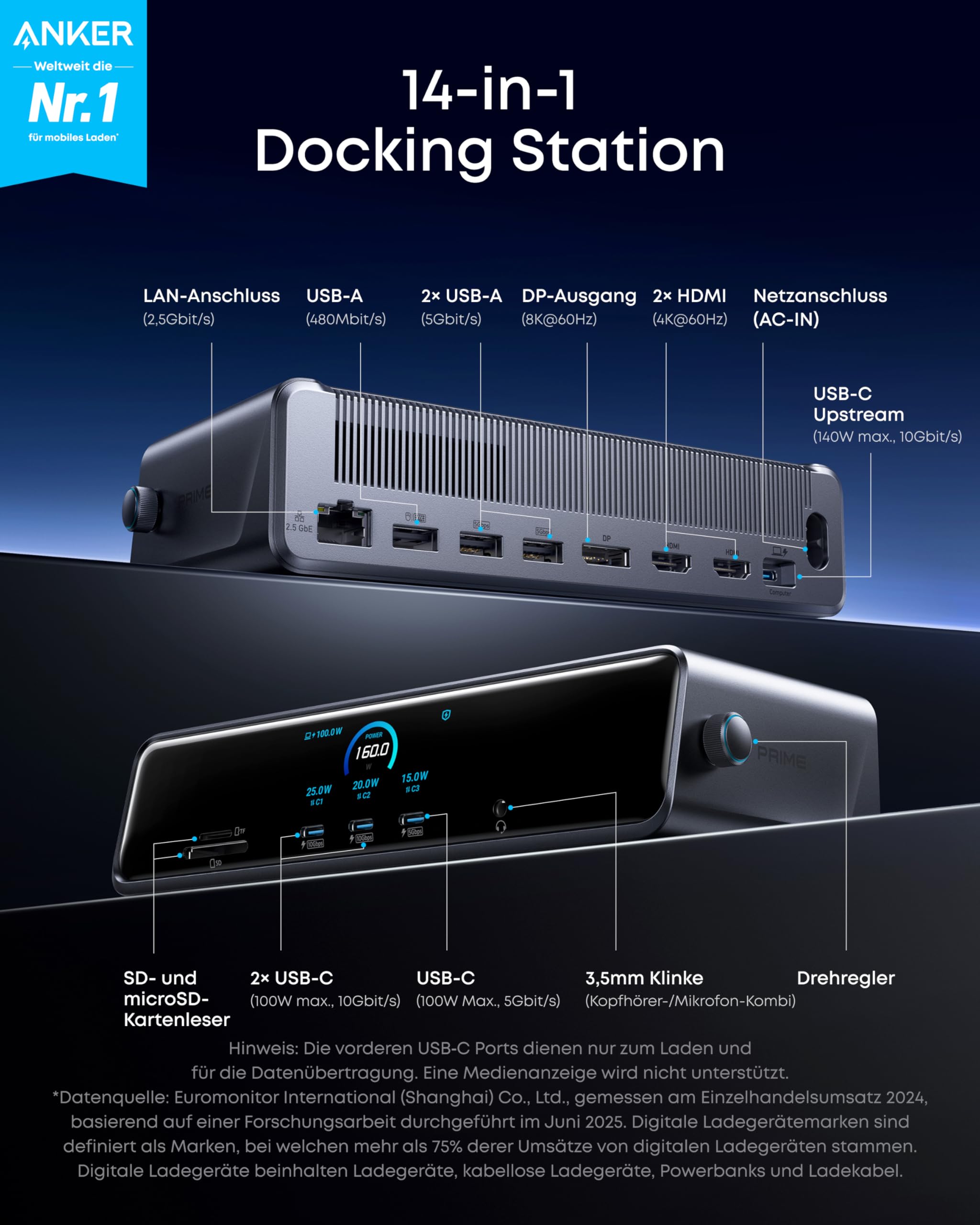 anker-prime-docking-station-14-in-1-triple-display-140-w-usb-c-smart-display image 2