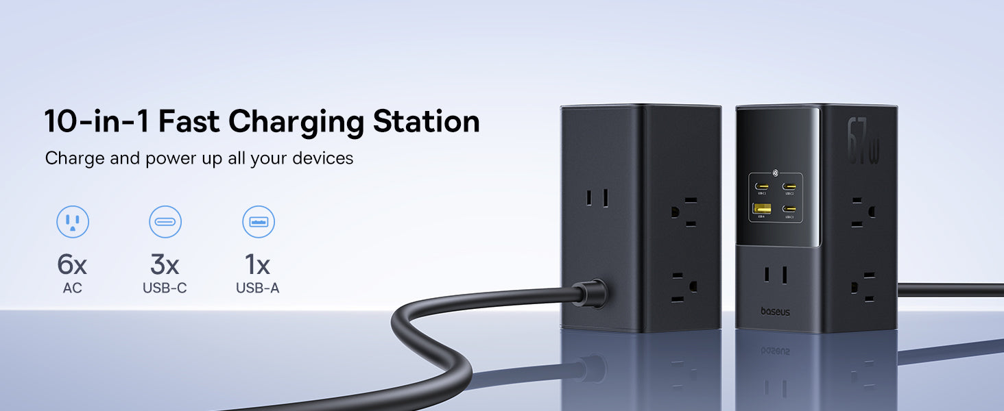 baseus-enerfill-fd11-steckdosenleiste-67w-6-ac-steckdosen-1x-usb-a-3x-usb-c image 8
