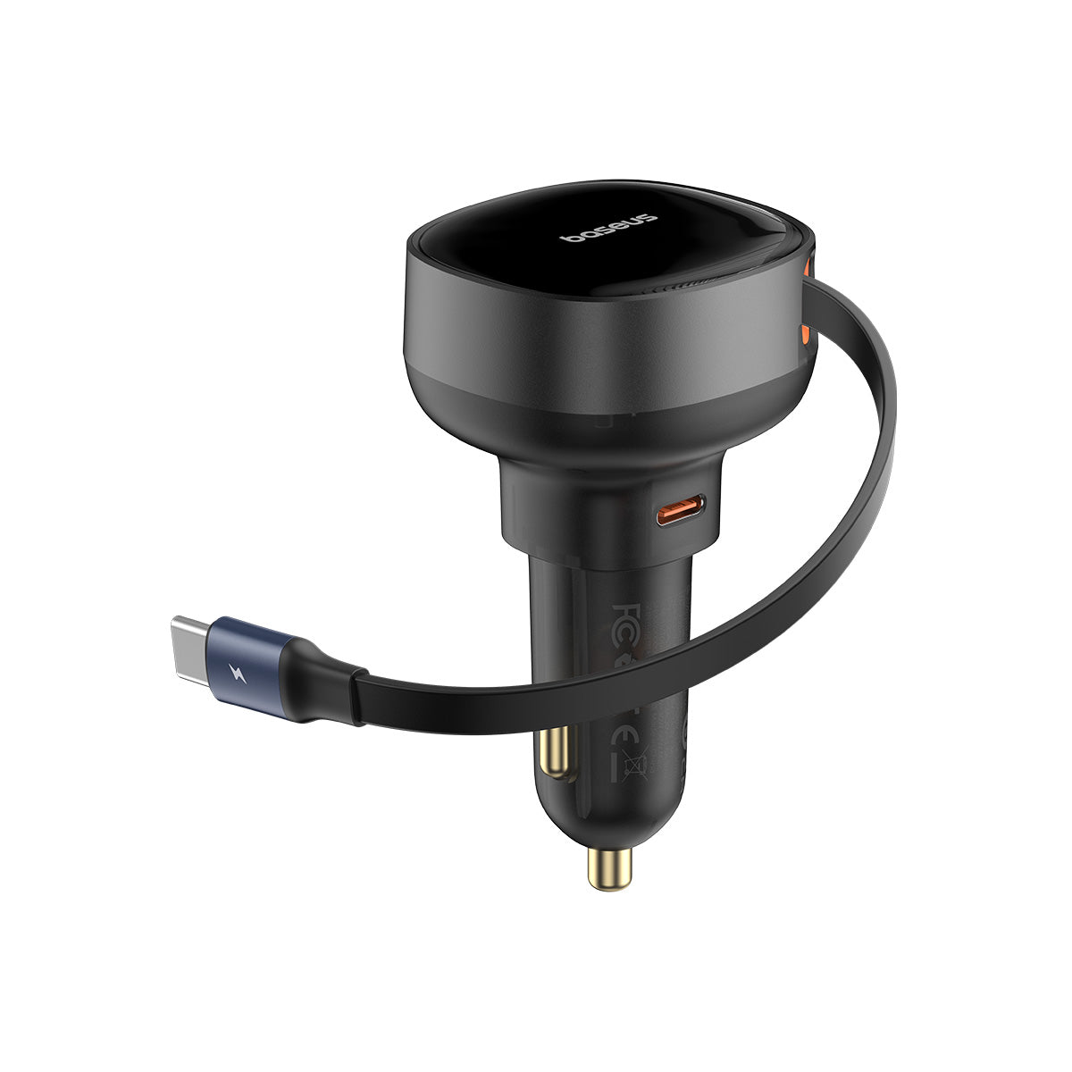baseus-enjoyment-pro-60-w-kfz-ladeger-t-mit-ausziehbarem-usb-c-kabel image 1
