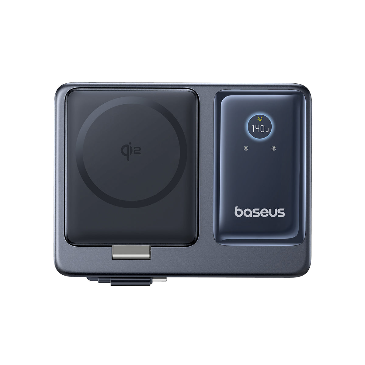 baseus-nomos-5-in-1-desktop-ladestation-qi2-140w-mit-einziehbarem-kabel image 3
