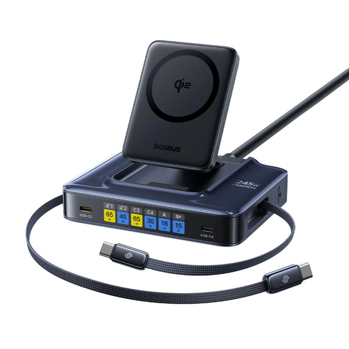 baseus-nomos-nh21-desktop-ladestation-245-w-6-in-1-mit-15-w-wireless-charging image 2