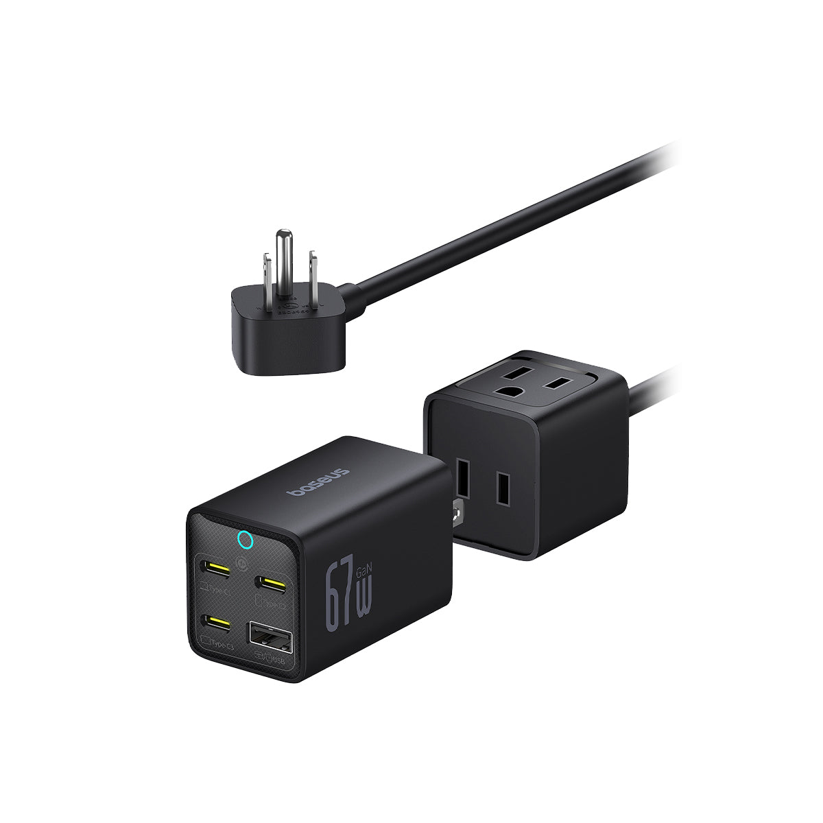 baseus-powercombo-mini-steckdosenleiste-67w-1x-ac-1x-usb-a-3x-usb-c image 1