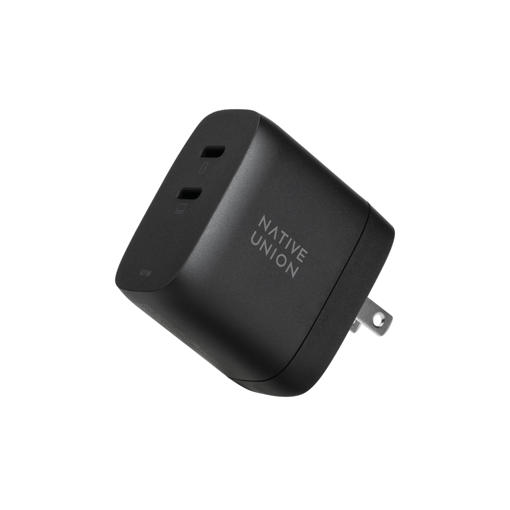 native-union-fast-gan-charger-pd-67w-mit-2x-usb-c-und-reiseadaptern image 1